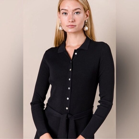 APPARALEL KNIT BUTTON DOWN MAXI DRESS IN BLACK XXL - Picture 14 of 16